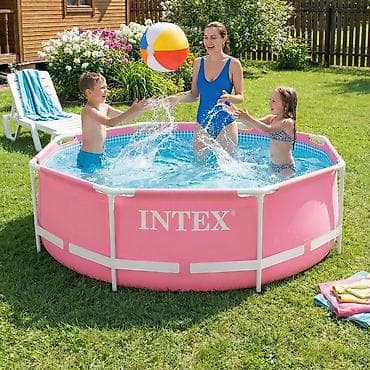 Спорт жана эс алуу: Каркасный бассейн Intex, розовый, 244 × 76 см Основные — 4