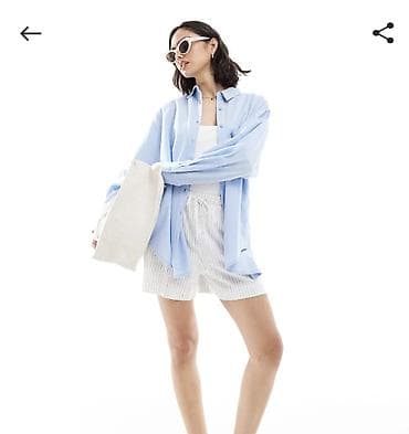 женские льняные рубашки: Свободная женская рубашка оверсайз, заказывала из Европы — 3