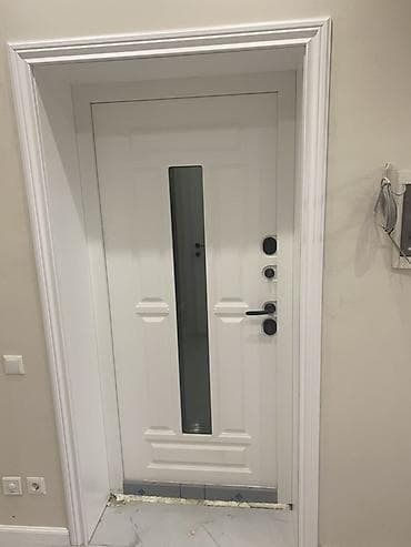 наличники на двери: Двери для домов и квартир, Деревянная, Одностворчатая, Со стеклом, цвет - Белый — 3