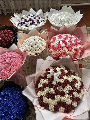 Авторские букеты роз в крупной шляпной упаковке. - Шикарные at lalafo.kg Авторские букеты роз в крупной шляпной упаковке. - Шикарные