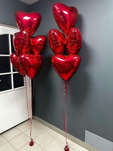 Гирлянды: Воздушные шары «Сердца» — готовые композиции для романтического декора — 10