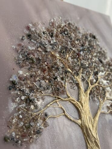 Зеркала: Картины из эпоксидной смолы и натуральных полудрагоценных камней и — 7