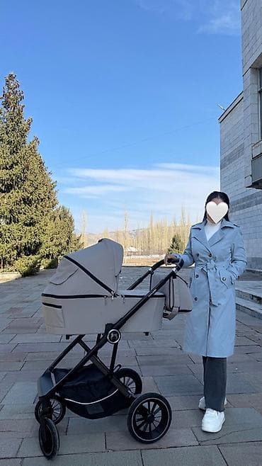 Коляски: Коляска, Другой бренд, цвет - Серебристый, Б/у, Платная доставка — 2