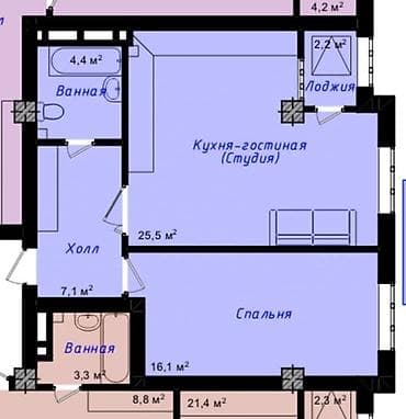 Квартиры: 2 комнаты, 55 м², Элитка, 9 этаж — 1