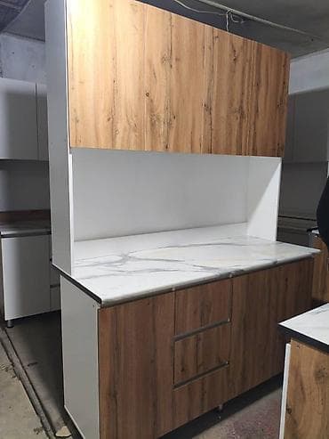 бетонная столешница: Кухонный гарнитур, цвет - Белый — 2