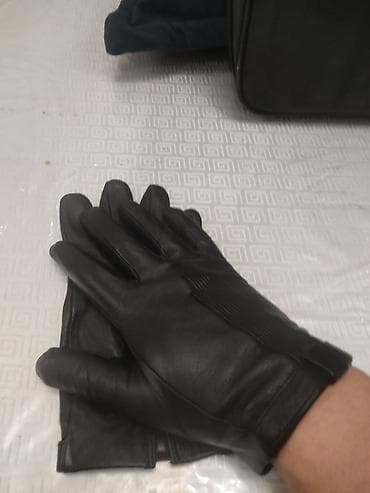 перчатки кожа: Перчатки, варежки, Унисекс, Б/у, цвет - Черный — 10