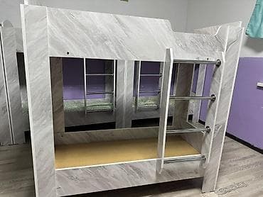 сварачные работы: Двухъярусная кровать из ЛДСП с лестницей-трубами - Формат: 2 спальных — 1
