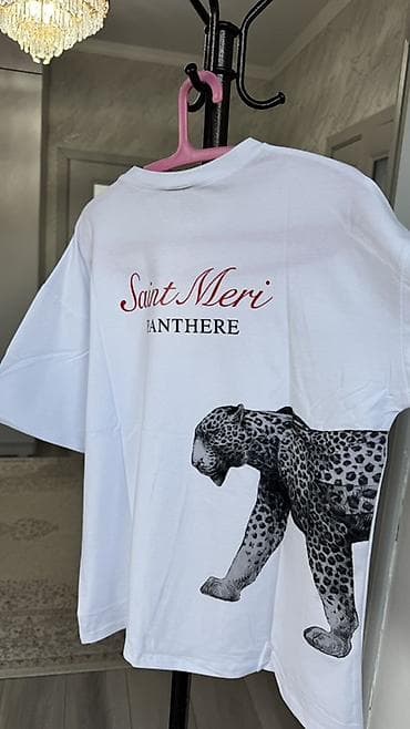 поло рубашки: Белая хлопковая футболка Saint Meri “PANTHERE”. Оптом тоже можете — 2