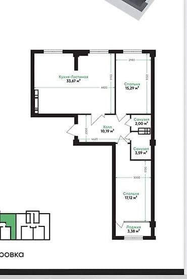 6: 3 комнаты, 85 м², АЮ Гранд Элитка, 10 этаж, ПСО (под самоотделку) — 1