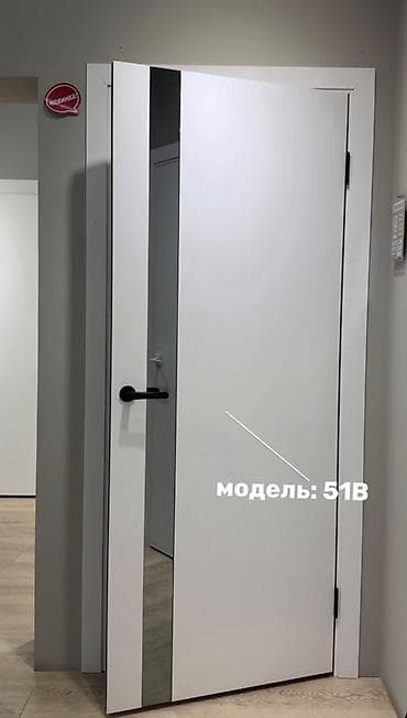 дверь с зеркалом: Межкомнатная дверь, модель 51B - Современный дизайн: гладкое полотно — 1