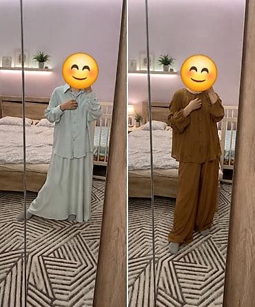 Продам 2 новых женских костюма. 🌸 Тройка: рубашка, майка и юбка/брюки