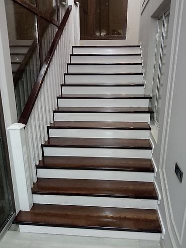 замена крыши дома: Деревянная лестница Для дома, Форма лестницы: Прямая, Стиль: Классический — 2