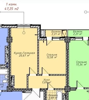 Дома: 1 комната, 48 м², Элитка, 7 этаж, Готовая ПСО (под самоотделку) — 8