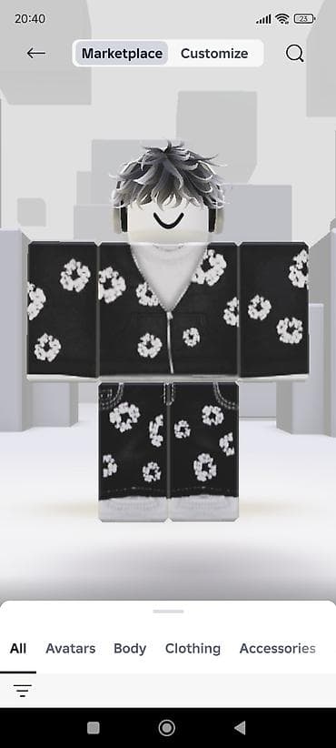 восточные формы: Комплект одежды для аватара Roblox — «Черный френч с принтом» - — 1
