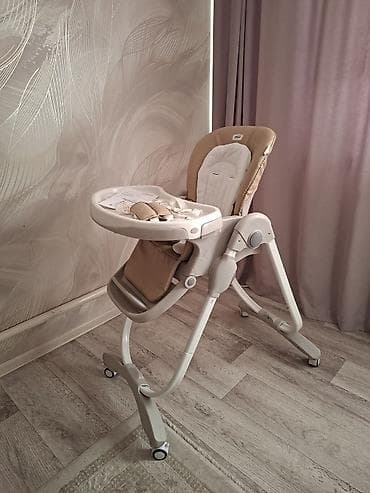 стол для сада: Стульчик для кормления, Peg perego, Пластик, Трансформер, цвет - Бежевый — 1