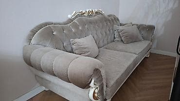 sofa bed: Прямой диван, Б/у — 2