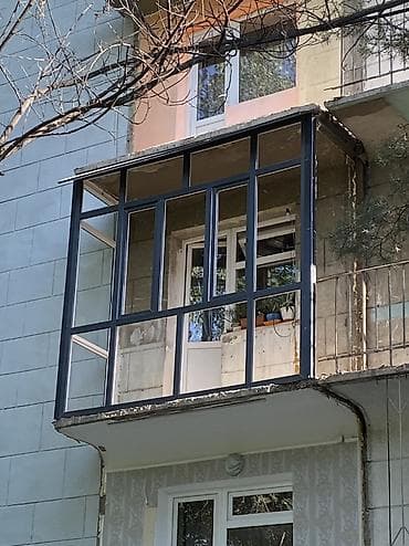 ветраж: Трёхкамерная пластиковая витражная система для балкона, цвет антрацит — 3