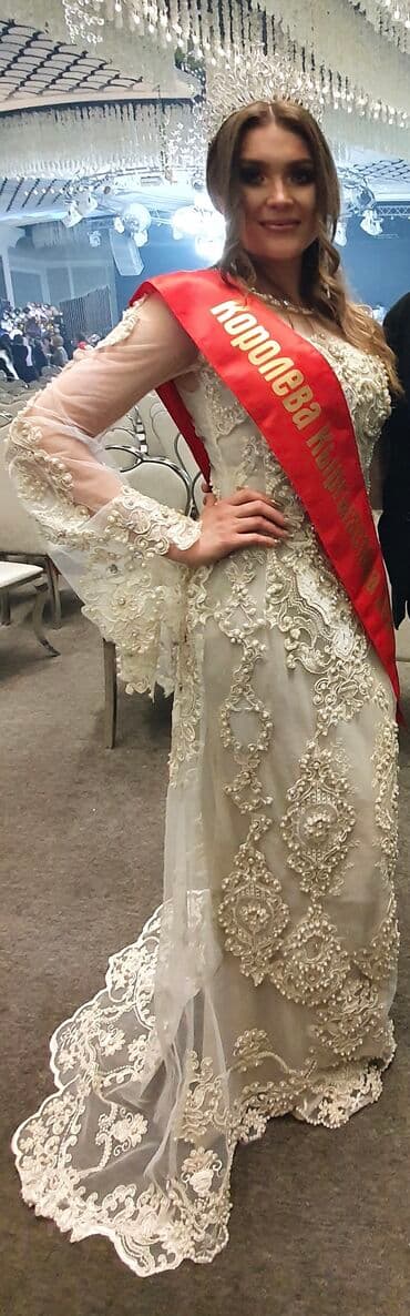 Вечерние платье камни с варовских жемчуг один раз одето сшито на