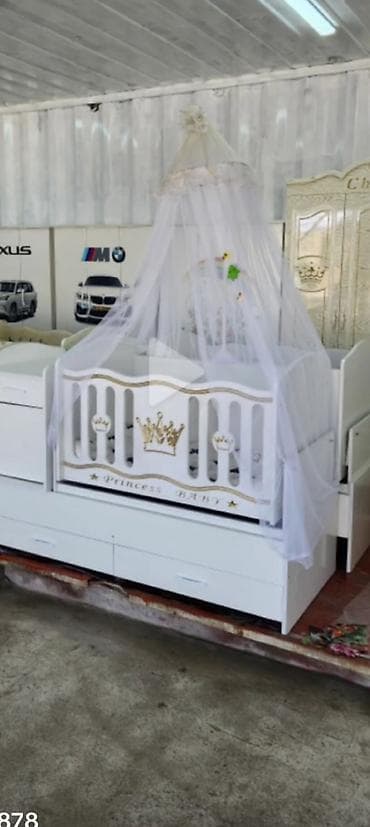 Детская кровать-трансформер «Baby/Princess» с комплектом мебели -