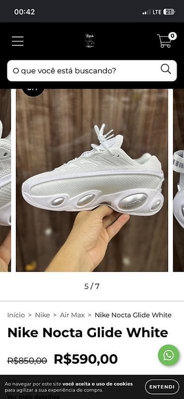 nike: Кроссовки Nike NOCTA Glide White - Цвет: полностью белый с — 2