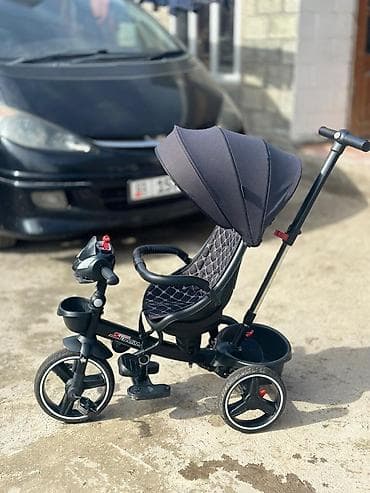 Детские самокаты: Детский трехколесный велосипед-трансформер с родительской ручкой и — 6