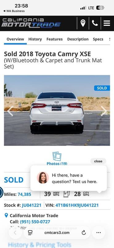 рейка гольф 2: Toyota Camry: 2017 г., 2.5 л, Автомат, Бензин, Седан — 8