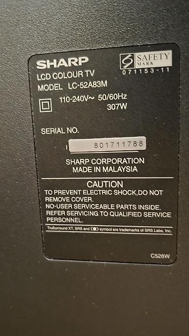 Телевизоры: Телевизор Sharp AQUOS LC-52A83M - Тип: LCD Colour TV — 3