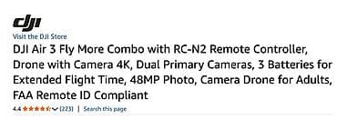 mi camera: DJI Air 3 Fly More Combo (с пультом RC‑N2) Комплект для аэрофото- и — 4