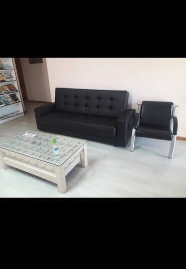 диван черный: Прямой диван, Новый, Трехместный — 10