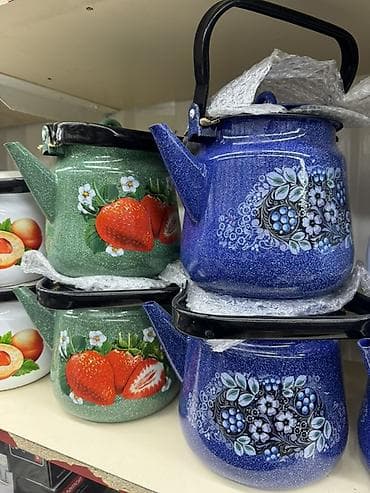 макаруны: Эмалированные чайники с рисунком - Материал: сталь с качественным — 1