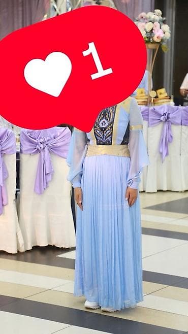 Вечернее платье, Длинная модель, Шифон, С рукавами, Корсет, S