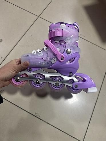 детские ролики 34 37 размера: Детские раздвижные роликовые коньки, фиолетово‑розовые - Тип — 1
