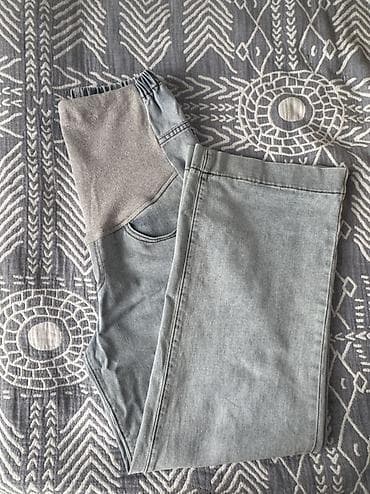 Джинсы для беременных с трикотажной вставкой на живот Тонкие, на