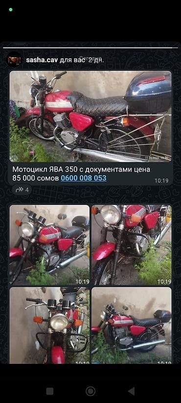 Классический мотоцикл Ява, 350 куб. см, Бензин, Взрослый