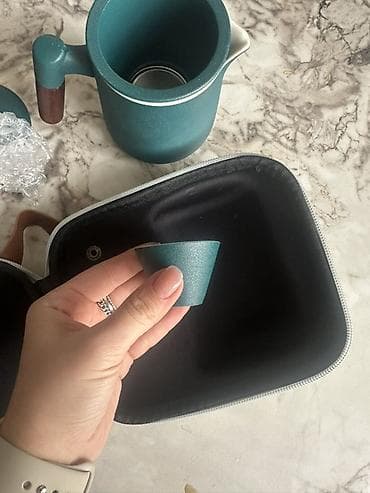 Посуда: Портативный чайный набор в кейсе - Компактный заварочный чайник с — 3