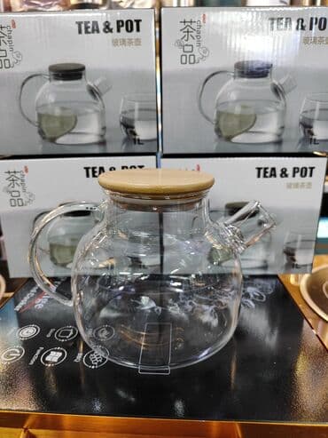 Чайник Объем 1л 100% термостойкое боросиликатное стекло. -20