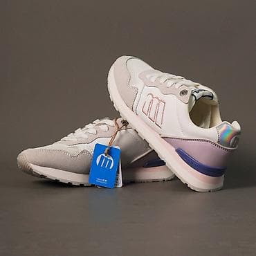 туфли муркой: Белые женские кроссовки MUSTANG с сиреневыми вставками -Цвет: белый — 2