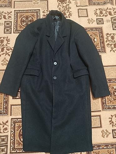 спартивка муж: Чёрное пальто • Классический прямой крой • Размер 2Xl • Широкие — 5