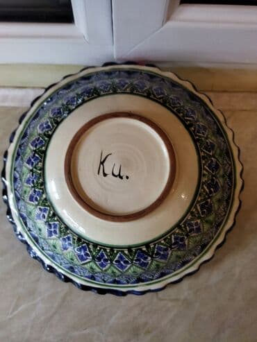 купить эмалированный чайник: Риштанская голубая керамика авторская ручная работа! Чаша для фруктов — 6