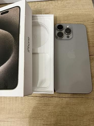 macbook 15: IPhone 15 Pro Max, Б/у, 256 ГБ, Natural Titanium, Коробка, 85 % — 2