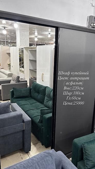 Шкаф-купе, цвет антрацит (асфальт). Размеры: высота 220 см, ширина 180