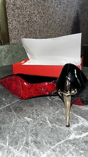 красотки бу: Туфли-лодочки на шпильке - Цвет: черный (глянцевый лак) с контрастной — 2