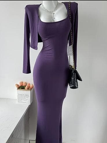 сколько стоит оригинал на бубу: Элегантное платье-майка макси с болеро - Силуэт: облегающий — 2