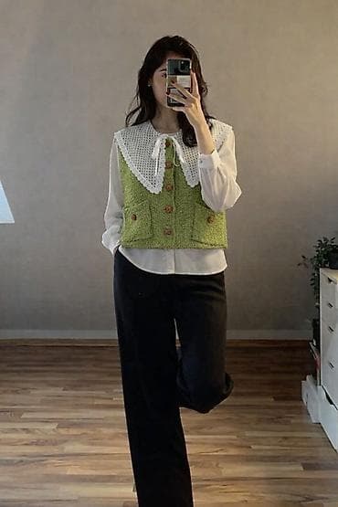 ✨ Стильная двойка ✨ Очень красивая и аккуратная двойка: 🤍 белая блузка