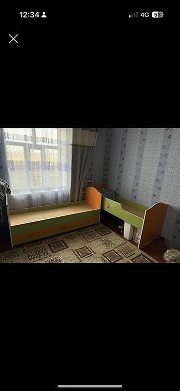 ученический стол купить: Детский комплект мебели: кровать + кровать-чердак со столом/полкой - — 1