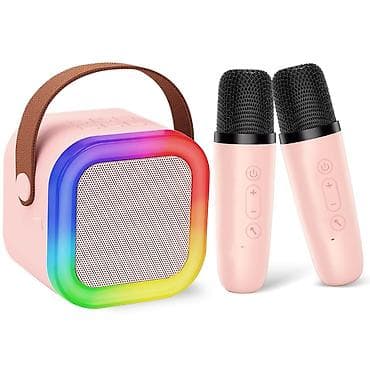 микрофон караоке детский: Колонка +караоке+ микрофон беспроводной с колонкой RGB блютуз — 1