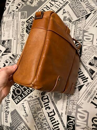 реставрация кожаных изделий: Сумка Zara Man Кожаная сумка для ноутбука и бумаг, Б/у - Требует — 3