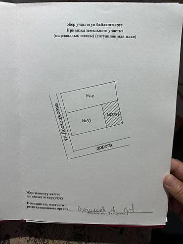 продаю участок таш добо: 7 соток, Для строительства, Договор купли-продажи, Красная книга — 1