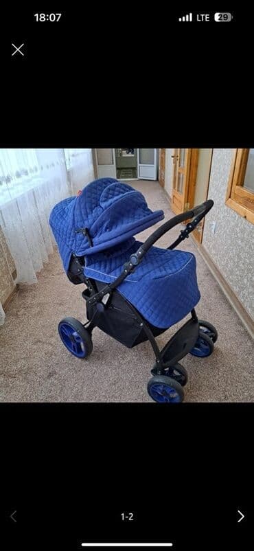 Коляска, цвет - Голубой at lalafo.kg Коляска, цвет - Голубой