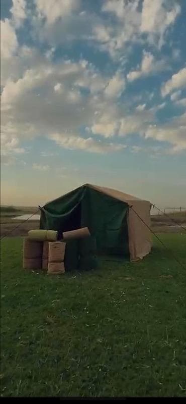 тенты навесы: Палатка каркасная (армейского типа), прямоугольная, с торцевым входом — 1